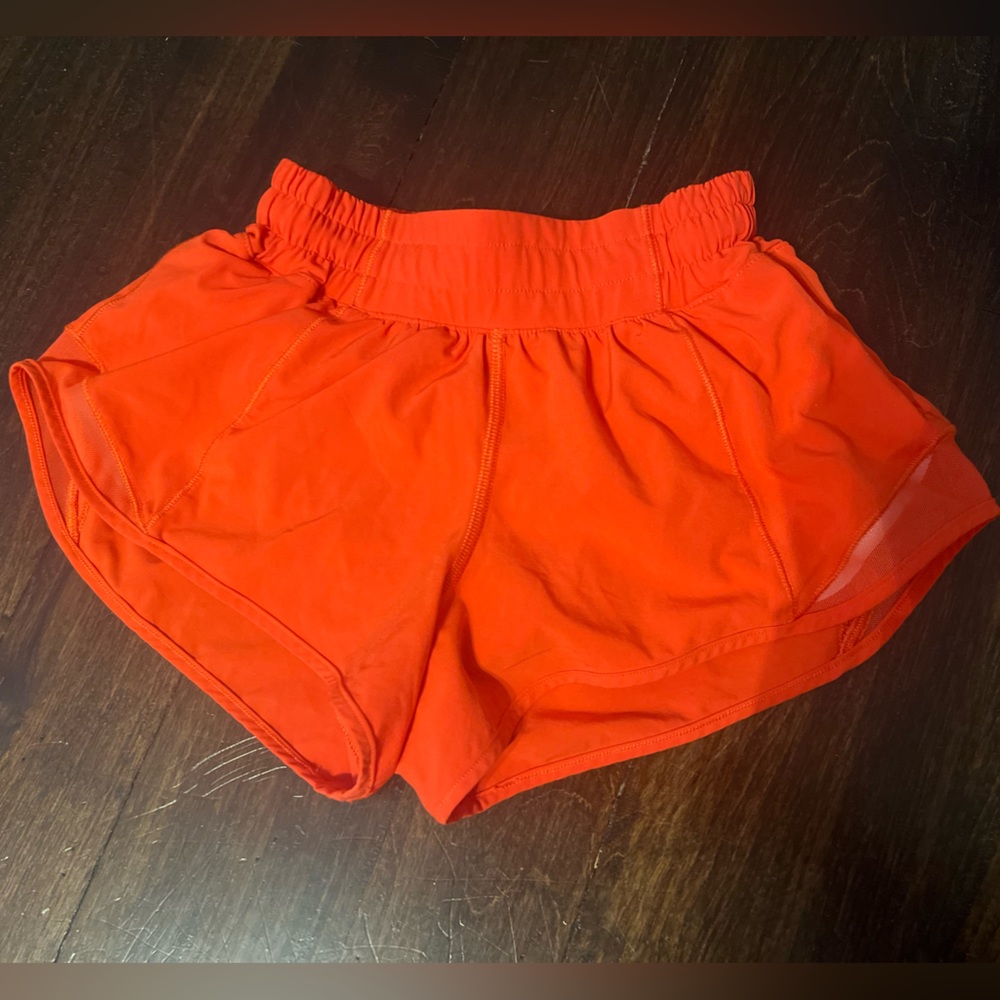 Red Lululemon Hotty Hot Shorts